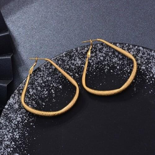 WANDO African Big Earrings for Women,Gold Color Round Brass Twisted Earring Arab Ethiopian Wedding Fashion Jewelry Party Gifts