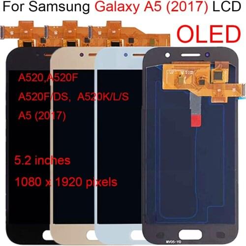 OLED LCD Display For Samsung Galaxy A5 2017 A520 Touch Screen Digitizer Assembly LCD Display For Samsung A5 2017 A520 A520F LCD