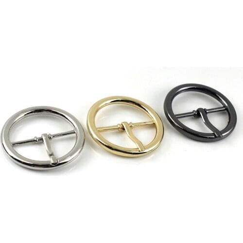 1pcs Metal Round Belt Buckle Center Bar Single Pin Buckle Canvas Belt Leather Craft Accessory