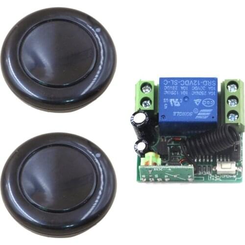 2pcs Black Transmitter + 1pcs Mini Receiver DC12V 1CH Mini RF Wireless Remote Control Switch System 315/433mhz Best Quality