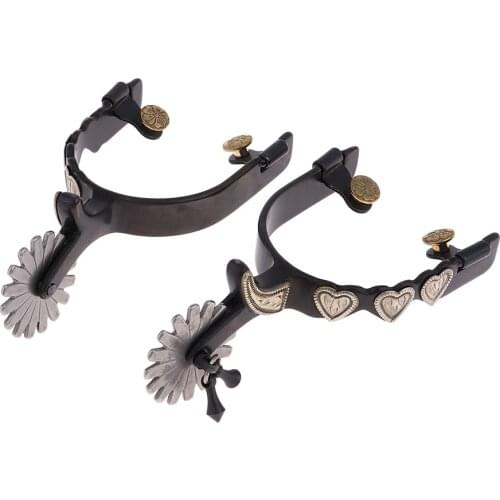 2pcs Horse Spurs Equestrian Horse Riding Hand Engraved Trims Accessories