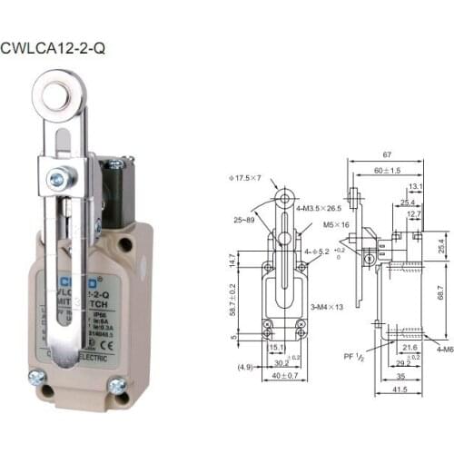 2Pcs/Lot Top Quality Original CNTD CWLCA12-2-Q Adjustable Arm Limit Switch/Micro Switch , Strong aluminum cast outer shell