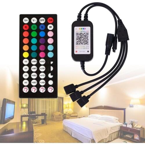 44 Keys 3-Port Voice Control Bluetooth Music Controller RGB LED controller for LED Strip Lights
