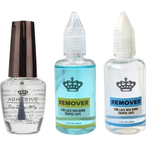 3 Bottles/lot Wholesale 0.5 Oz 15 Ml Lace Wig Glue Bond Super Adhesive For Lace Wig With Adhensive Double Side Tape Remover