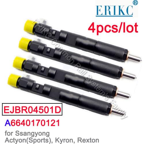 4PCS CRDI A6640170121 4501D Common Rail Diesel Fuel Injector EJBR04501D 6640170121 for Delphi SSangYong Actyon Kyron Rexton