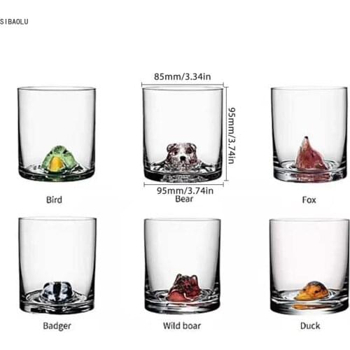 400ml Creative Animal Glass Cup Lead-Free Ultra-Clarity Glass Wine Glass Beer Glass for Beer Water Wine Whiskey Tea Gifts