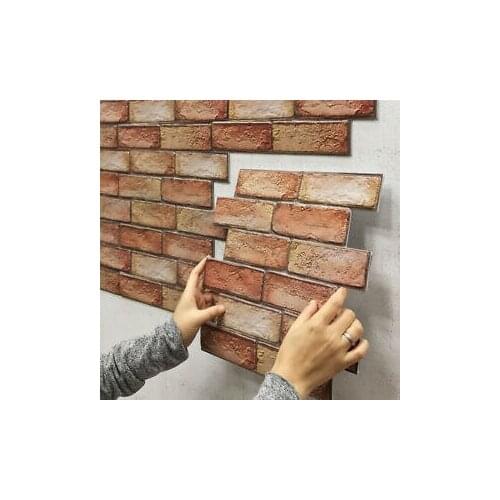 5pcs 3d Wall Sticker Imitation Brick Bedroom Decoration Waterproof Self Adhesive Wallpaper For Living Room Kitchen Tv Backdrop