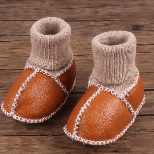 Winter Soft Bottom PU Leather Baby Boots Warm Winter Infant Shoes Toddler First Walkers