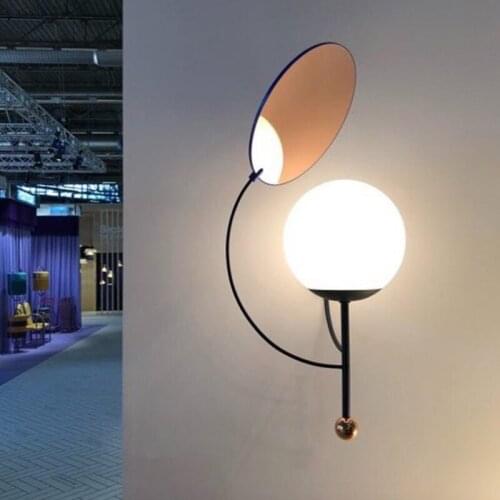 Europe Ins Hats Design Wall Lamp Post Modern Originality Glass A Living Room Background Wall Bedroom Bedside Arts Wall Lamp