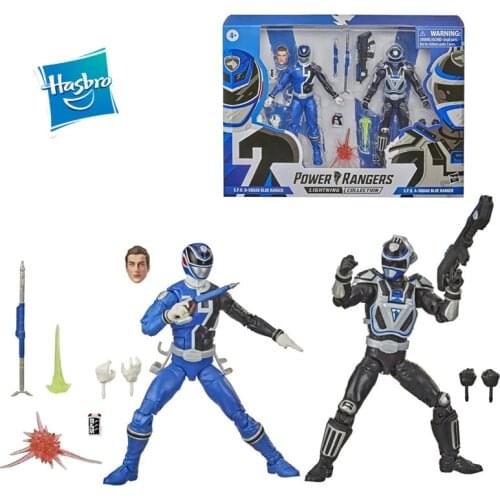 Hasbro Mighty Morphin Power Rangers Lightning Collection S.p.d.b&a-Squad Blue Ranger Action Figure Model Toy Gift About 16Cm