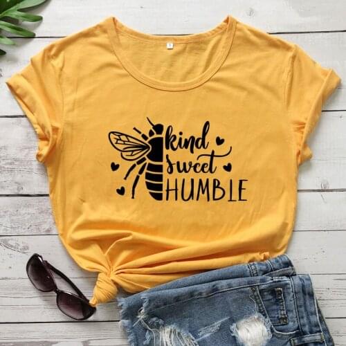 Bee Kind Bee Sweet Bee Humble T-shirt Aesthetic Women Graphic Kindness Top Tee Shirt Inspiring Summer Christian Bible Tshirt