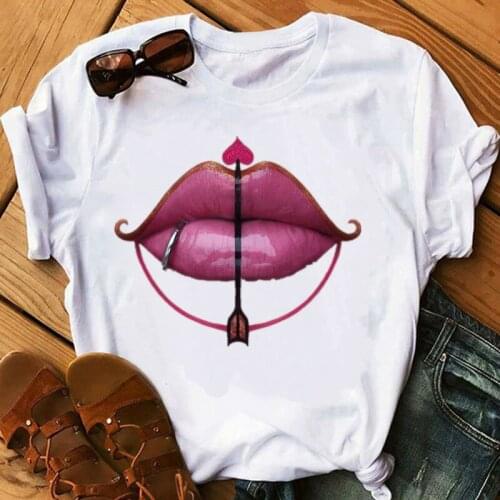 Tees tops Cupid tshirts gothic kawaii lip art beautiful lips tshirt graphic tees women t shirt vintage clothes 2020 dropshipping