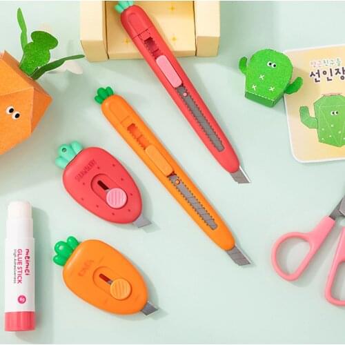 Art Utility Knife Portable Mini Carrot Express Unpacking Envelope Office Paper Cutting Art Knife School Stationery