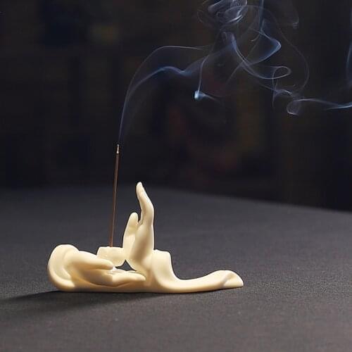 Zen Incense Burner Ceramic Porcelain Stick Burner Guanyin Bergamot Decoration Tea Ceremony Accessories Crafts Decor As Gift Art