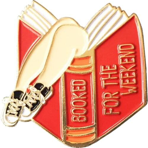 Booked for the Weekend Red Book Lover Enamel Pin