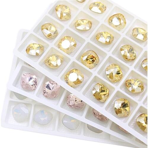 Glass Crystal square strass rhinestone for clothes 3d nail art decorations stones and crystals applique rinestones cristal