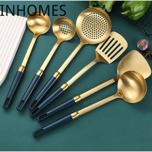 Stainless Steel Wok Spatula Shovel Slotted Turner Ladle Baking Cooking Tools Cookware Utensil Set Dropshipping utensilio cocina