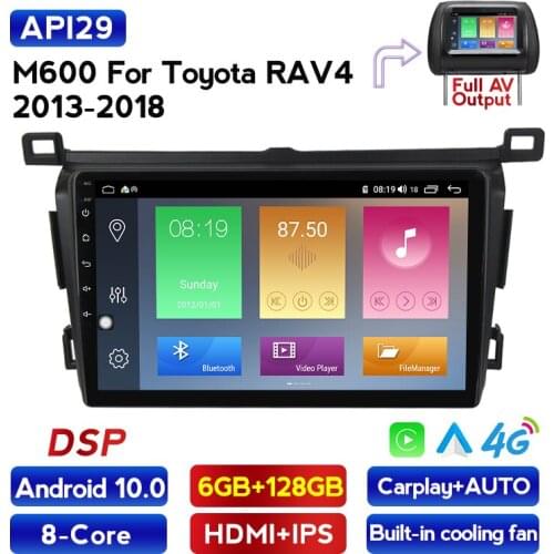 Multimedia system 6G+128G 4G LTE for Toyota RAV4 Rav 4 2013-2018 Android 10 wifi BT Car Radio DVD Video Player with SWC 2.5D