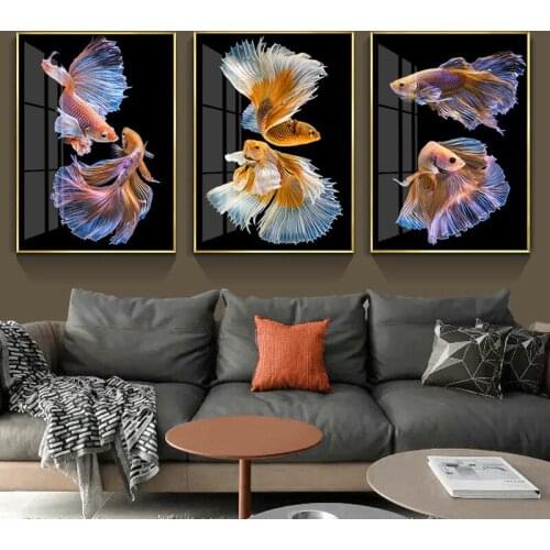 Nordic Modern Watercolor Pictures Wall Art Print Poster Canvas Painting For Kids Room Color Tropical Fish Poster Home Decor