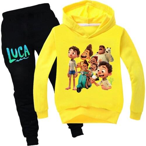 2021 New Luca Boy Hoodies Sets Kids Clothes cotton girls Teens Sweatshirt Toddler T-shirt+Pants Set Autumn Childrens Clothing