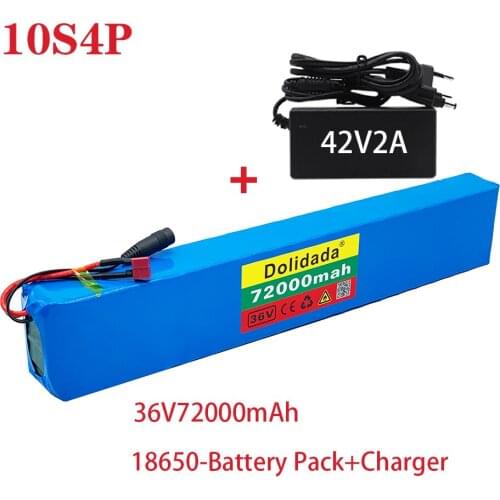 2021 new 18650 battery pack 10s4p 36 V 72AH high power 600 W, suitable for electric bicycle lithium battery with charger sales