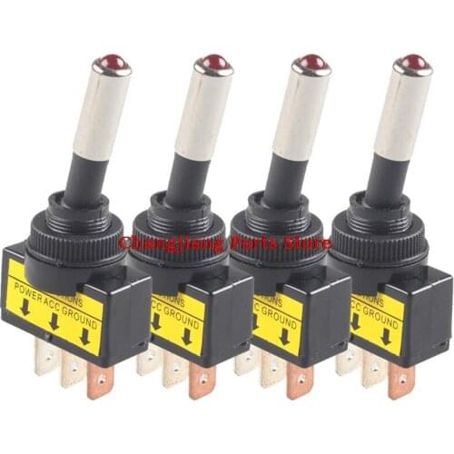 New 12V 20A car Auto Red LED Light Toggle Rocker Switch 3Pin SPST ON/OFF Switches