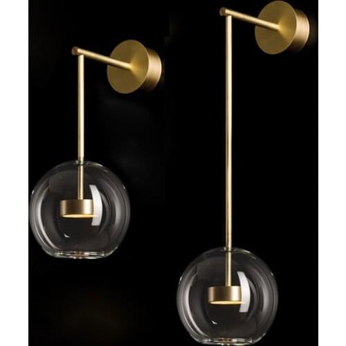 New Design Glass Shades Led Wall Scones Lustre Gold Metal Led Luminarias Wall Lamp Bedsides Led Lighting Lamparas Fixtures