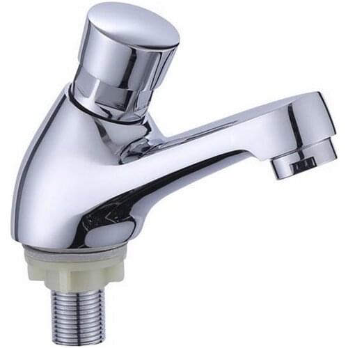 Newly Bathroom Basin Sink Faucet Brass Chrome Polish Single Handle Single Hole Tap Deck Mounted Metered Faucets
