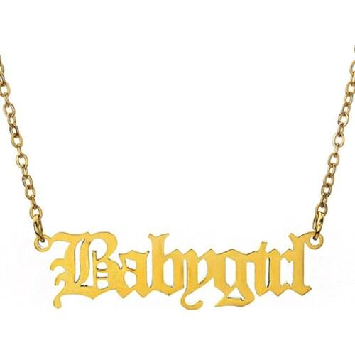 Necklaces for womens letter Babygirl pendant gold chains necklaces stainless steel fashion simple necklace jewelry on the neck