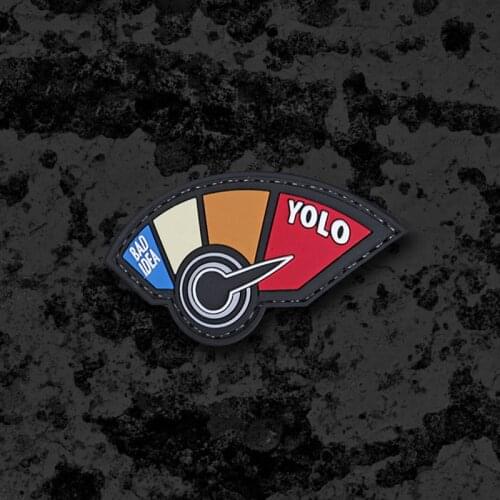 BAD IDEA YOLO PVC PATCH Tactical Badges Life Is Too Short Carpe Diem Compass Arrow Velcro For Clothes Backpack Applique Decor