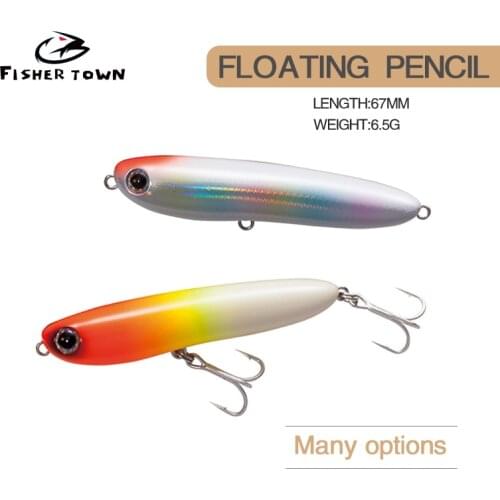 1pcs Floating Fishing Lure 67mm 6.5g Pencil Splashing TopWater Lifeliked Action Hard Bait Bass Pike Artificial Baits Tackles