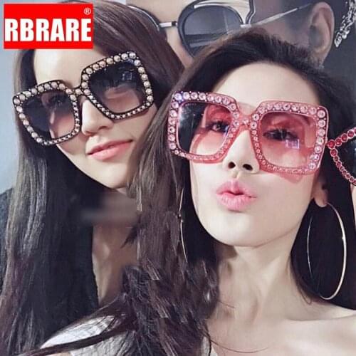 RBRARE New Anti-diamond Square Large Frame Sunglasses Women Vintage Outdoor Street Beat Sun Glasses Lunette De Soleil Femme