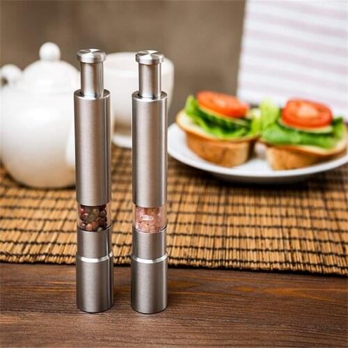 Manual Salt Pepper Grinder Set Thumb Push Pepper Mill Spice Sauce Grinders Grain Muller Household Seasoning Kitchen Gadgets