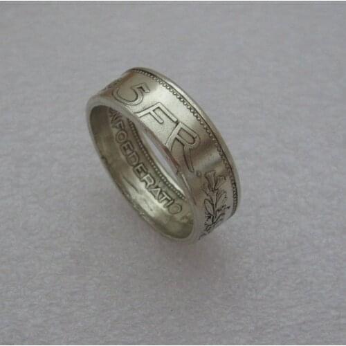 Switzerland Coin Rings Handcraft Ring Vintage Handmade from Switzerland Coin Sizes 9-16