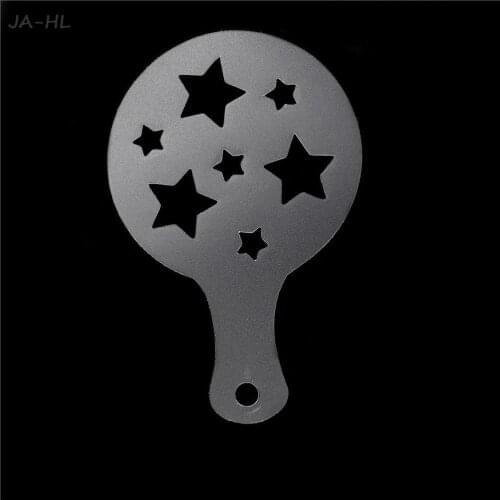 1/8Pcs Cake Cookie Stencil Cappuccino Coffee Latte Barista Art Stencils Cake Duster Templates Coffee Tools Accessories