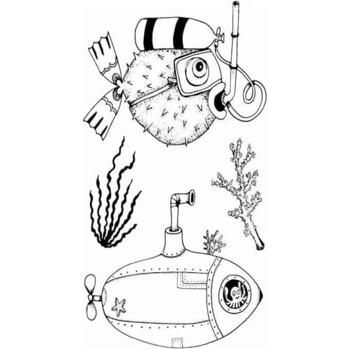 Diving Tank and Fish Cutting Dies And Stamps Scrapbook Diary Decoration Stencil Embossing Template DIY Make Albums Handmade