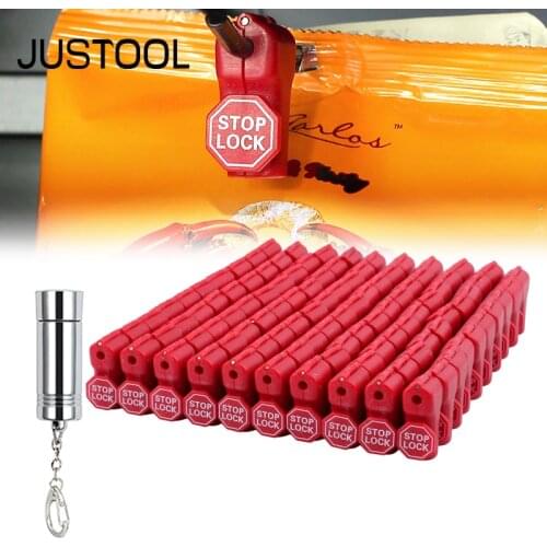 JUSTOOL 100 pcs/Bag Red 6mm Security Tag stop lock hook security display hook Detacher Key Anti Theft Stoplock