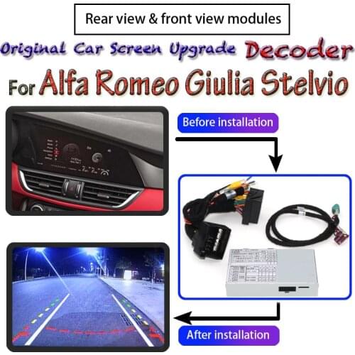 Rear Camera adapter For Alfa Romeo Giulia Stelvio 2015~2020 Original Car Screen Upgrading system Display Parking camera Decoder