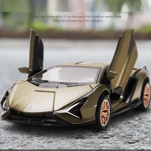 1:32 Die cast Lamborghini Sian Alloy Car Medol Chidlren Sound Ang light Metal Diecasts & Toy Vehicles Kids Boys Present