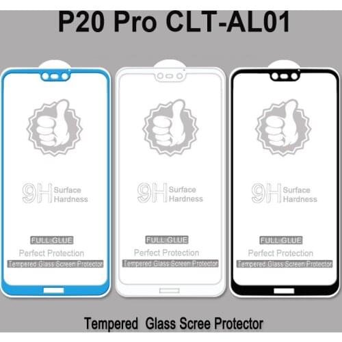 1pcs Ultra-Thin white black color full screen protector Tempered Glass film For Huawei P20 Pro Screen protective glass film