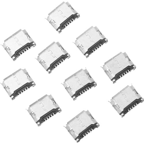 20pcs/lot 5 Pin SMT Socket Connector Micro USB Type B Female Placement SMD DIP Socket Connector