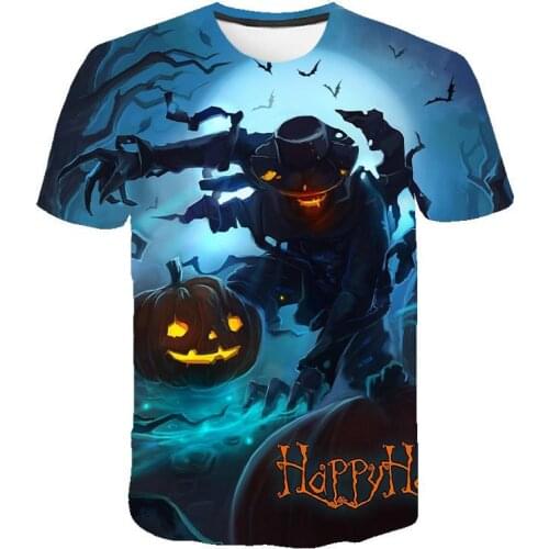 3d creative Halloween pumpkin graphic t-shirt for men Summer comfortable quality Halloween theme mens t-shirt kids funny top