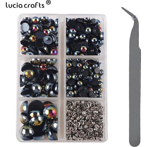 4/5/6/8/10mm 190pcs ABS Half Round Pearl Beads FlatBack Scrapbook Bead For Jewelry Making Craft Pearl Clothing Accessories I0219