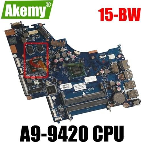 924724-501 924724-601 924724-001 LA-E841P 520/2GB GPU w A9-9420 CPU for HP Laptop 15-bw Series Notebook PC Motherbaord Mainboard
