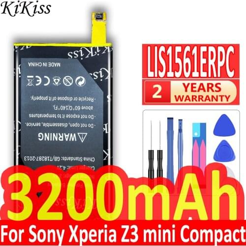Original KiKiss Battery For Sony Xperia Z3 Compact Z3c Mini D5803 D5833 For C4 E5303 E5333 E5363 E5306 Mobile Phone Battery+Tool