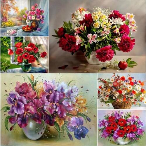 5D DIY Diamond Paintings Flower Full Drill Mosaic Handmade Art Embroidery Rhinestone Cross Stitch Kits Home Decor Gift
