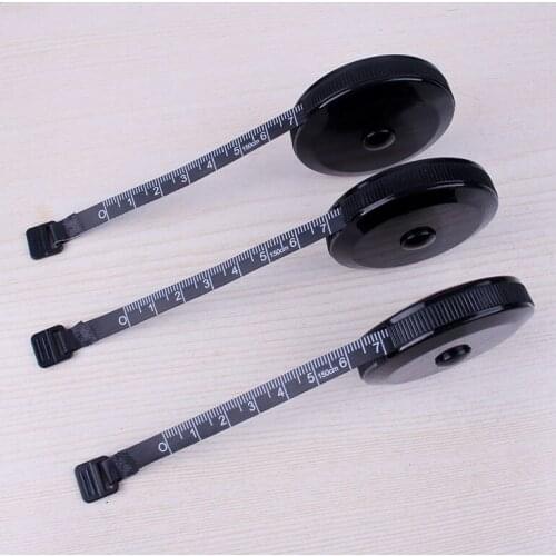 1.5m/60inch Black Tape Measures Dual Sided Retractable Tools Automatic ABS Flexible Mini Measuring Tape for Travel Camping