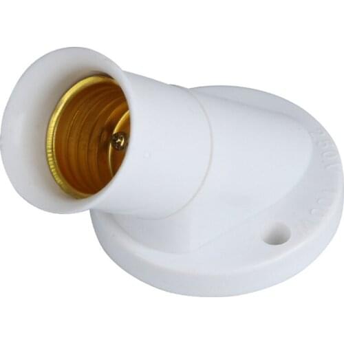 E27 White 4A 250V CE Certification Oblique Conversion Lamp Holder Lamp Switch Direct Deal Environmental Protection PBT