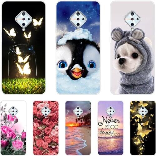 For VIVO V17 Case 6.38" Cartoon Silicon Cover Soft Diamond Printed Phone Case For VIVO V17 V 17 S1 Pro 1920 Y9S Coque Back Cover