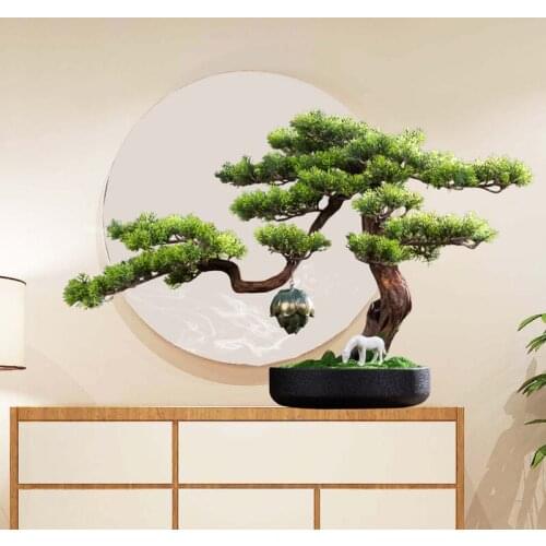 Zen Simulation Bonsai Green Plant New Chinese Style A Visitor Furnishing Articles Porch Is Decorated Sitting Room Decor